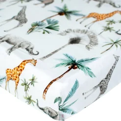 Drap housse en satin de coton Safari