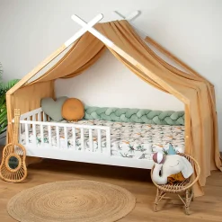 Drap housse en satin de coton Safari