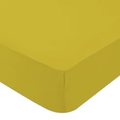 Drap housse enfant Oeko-tex 100% coton 130g/m² (40x80 cm - Jaune Curry)