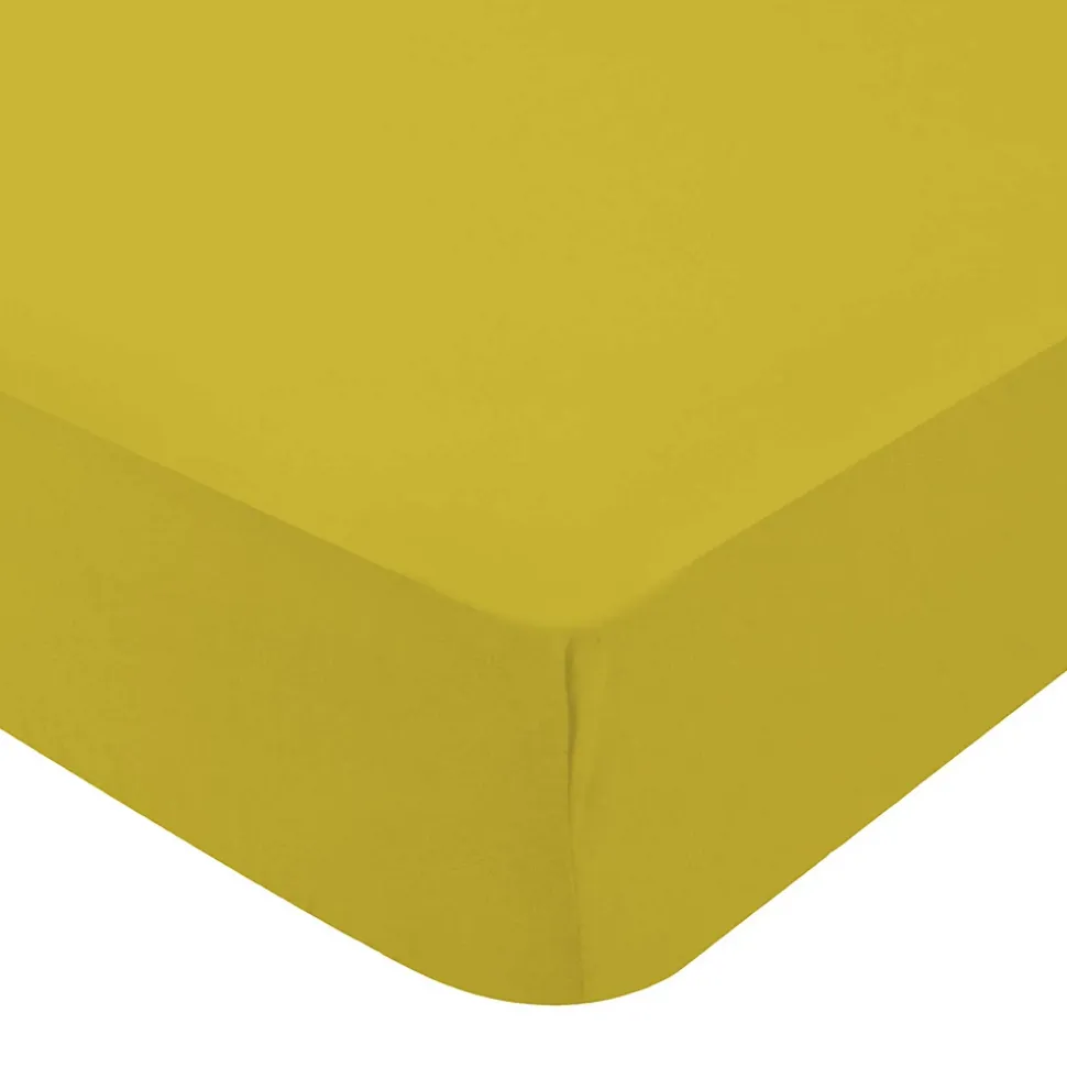 Drap housse enfant Oeko-tex 100% coton 130g/m² (40x80 cm - Jaune Curry)