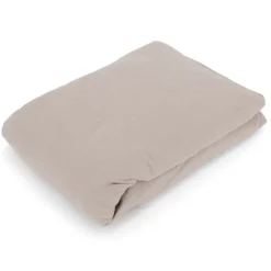 Drap housse flanelle unie 140x190 cm coton WALES beige Nougat