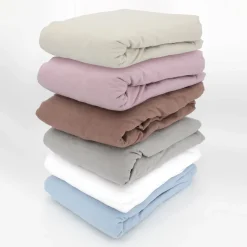 Drap housse flanelle unie 140x190 cm coton WALES rouge Tomette