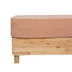 Drap housse Flora gaze de coton rose 160x200cm - Atmosphera