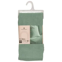Drap housse Flora gaze de coton vert céladon 140x190cm - Atmosphera