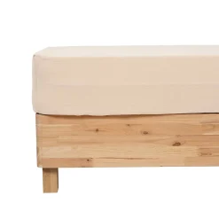 Drap housse Flora gaze de coton lin 140x190cm - Atmosphera