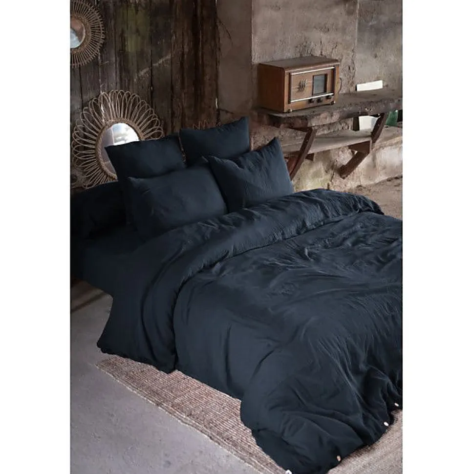 Drap housse "Gaïa" toutes dimensions "Gaze de Coton" l'Effet Papillon - Gaia Minuit - 90 x 200 cm bonnet de 30 cm