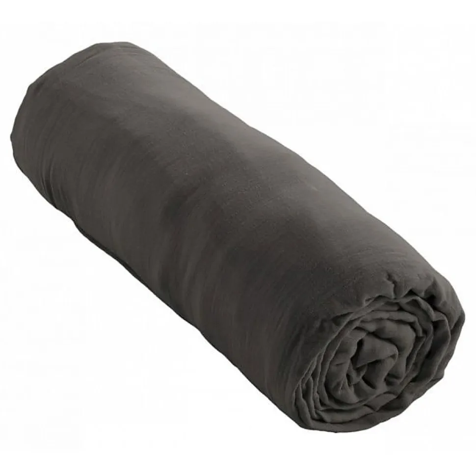 Drap housse "Gaïa" toutes dimensions "Gaze de Coton" - Gaïa Granit - 140 x 190 cm bonnet de 30 cm