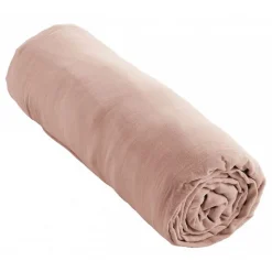 Drap housse "Gaïa" toutes dimensions "Gaze de Coton" - Gaïa Guimauve - 90 x 190 cm bonnet de 30 cm