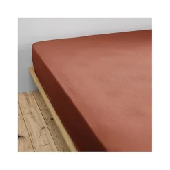 Drap housse "Gaïa" toutes dimensions "Gaze de Coton" - Gaïa Terracotta - 140 x 190 cm bonnet de 30 cm