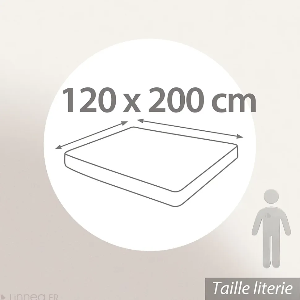 Drap housse imprimé 120x200 cm bonnet 30 cm satin de coton ENZO noir