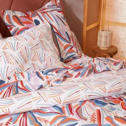 Drap housse imprimé 90x190 cm coton PERROQUET Salsa Bonnet 40 cm