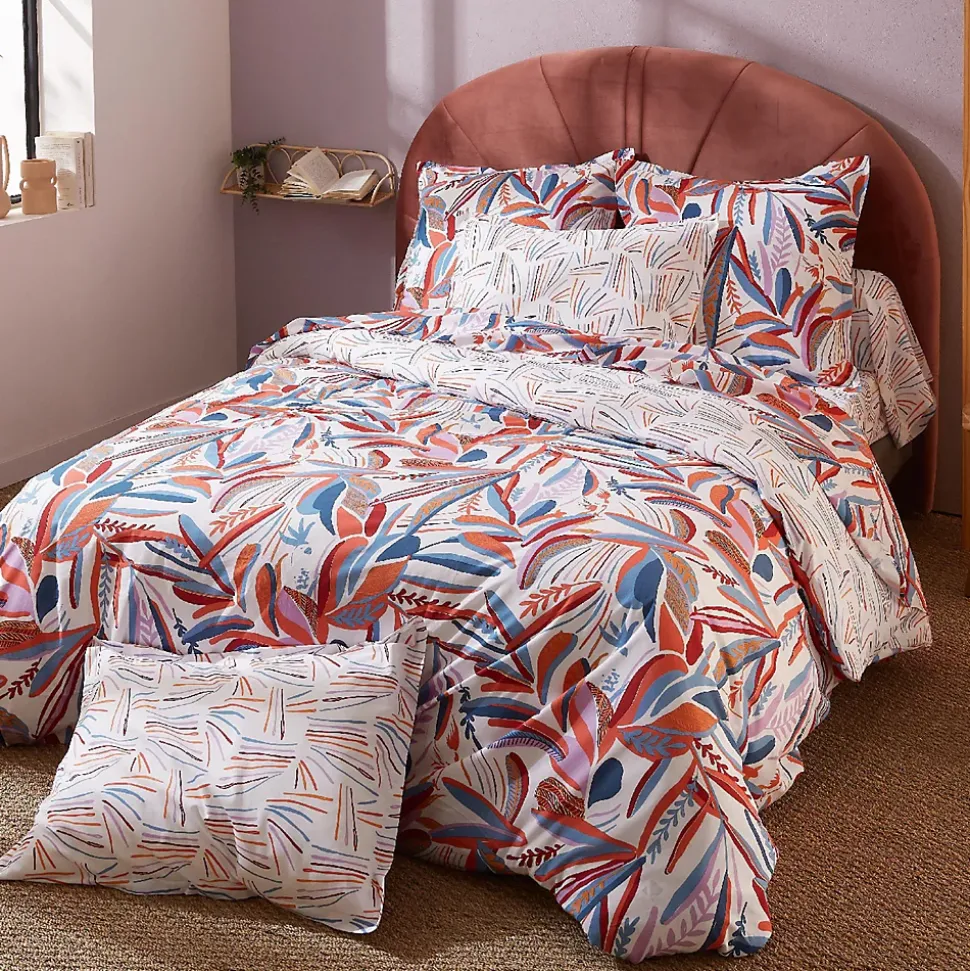 Drap housse imprimé 140x190 cm coton PERROQUET Salsa Bonnet 40 cm