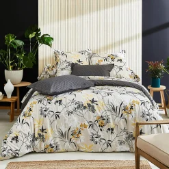 Drap housse imprimé 200x200 cm percale de coton ASIA gris Anthracite Bonnet 40 cm