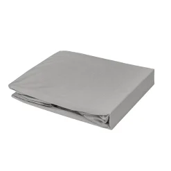 Drap housse élastiqué en 100% coton peigné (85x195 cm - Taupe)