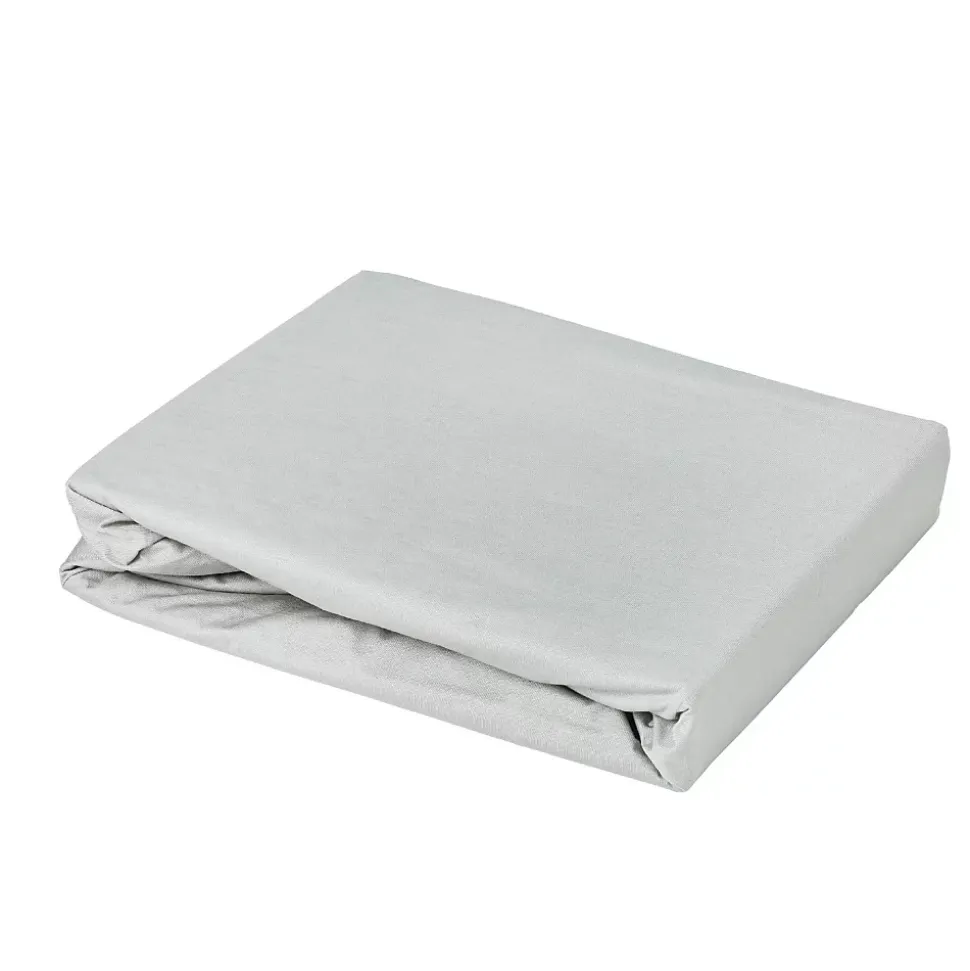 Drap housse élastiqué en 100% coton peigné (180x200 cm - Gris Perle)