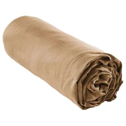 Drap housse "Lysandre" toutes dimensions "Lyocel" L'effet Papillon - Lysandre Camel - 180 x 200 cm bonnet de 30 cm