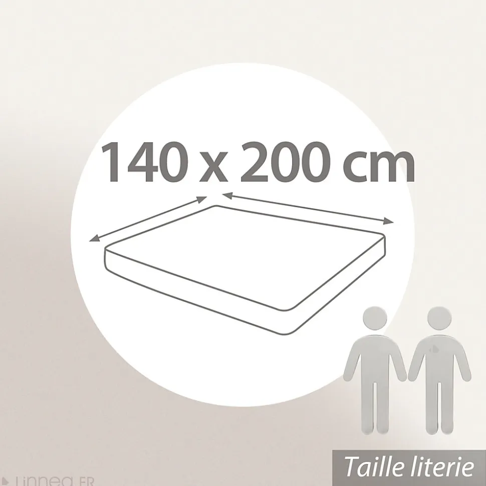 Drap housse MILOS mousseline de coton 140x200 cm bonnet 30 cm uni marron terre cuite