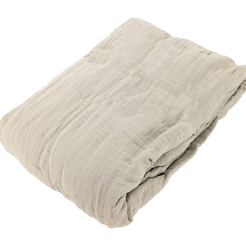Drap housse MILOS mousseline de coton 160x200 cm bonnet 30 cm uni beige ficelle