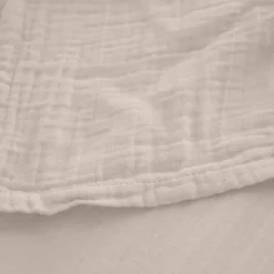 Drap housse MILOS mousseline de coton 140x200 cm bonnet 30 cm uni beige naturel