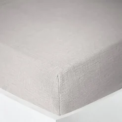 Drap housse "Noah" toutes dimensions "Gaze de Coton" - Noah Perle - 90 x 190 cm bonnet de 30 cm