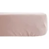 Drap housse Palace pur coton teint lavé 63 fils/cm² Vent du sud - Palace Rose - 140 x 190 cm bonnet de 35 cm