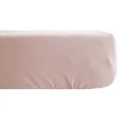 Drap housse Palace pur coton teint lavé 63 fils/cm² Vent du sud - Palace Rose - 140 x 190 cm bonnet de 35 cm