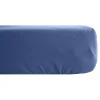 Drap housse Palace pur coton teint lavé 63 fils/cm² Vent du sud - Palace Indigo - 180 x 200 cm bonnet de 35 cm