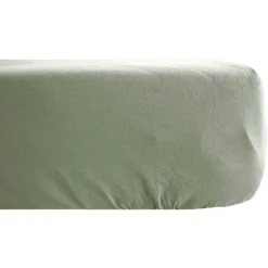 Drap housse PALACE pur coton lavé 140x190 cm bonnet 35 cm uni vert sauge