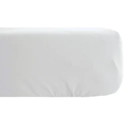 Drap housse PALACE pur coton lavé 90x190 cm bonnet 30 cm uni blanc neige