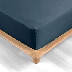 Drap Housse Percale Bonnet 30 Cm 190x90cm bleu