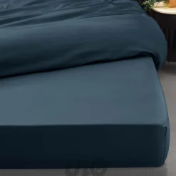 Drap Housse Percale Bonnet 30 Cm 190x90cm bleu