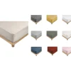 Drap Housse Percale Bonnet 30 Cm 200x160cm Marron Claire Naturel