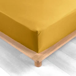 Drap Housse Percale Bonnet 30 Cm 200x160cm jaune