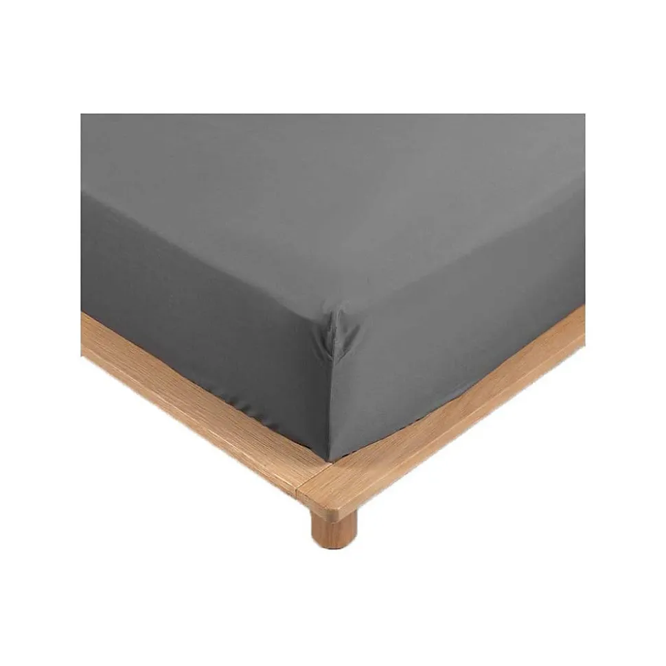Drap Housse Percale Bonnet 30 Cm 190x90cm anthracite