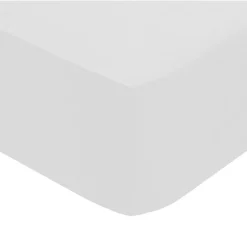 Drap housse percale de coton uni 160 x 200 cm Harmonie blanc