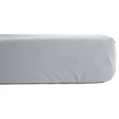 Drap housse percale pur coton peigné longues fibres 80 fils/cm² avec bonnet de 35 cm Vent du sud - Neige - 160 x 200 cm bonnet de