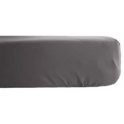 Drap housse percale pur coton peigné longues fibres 80 fils/cm² avec bonnet de 35 cm Vent du sud - Ardoise - 80 x 200 cm bonnet de