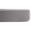 Drap housse percale pur coton peigné longues fibres 80 fils/cm² avec bonnet de 35 cm Vent du sud - Cendre - 140 x 190 cm bonnet de