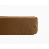 Drap housse percale pur coton peigné longues fibres 80 fils/cm² avec bonnet de 35 cm Vent du sud - Cognac - 160 x 200 cm bonnet de