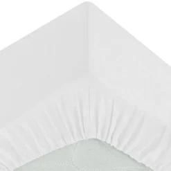 Drap housse Priscia blanc 160x200cm - Atmosphera