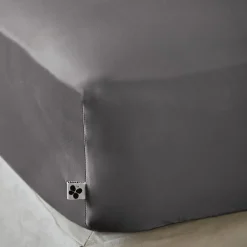 Drap housse "Salomé" Viscose de bambou 120 fils/cm² toutes dimensions - Salomé Granit - 180 x 200 cm bonnet de 30 cm