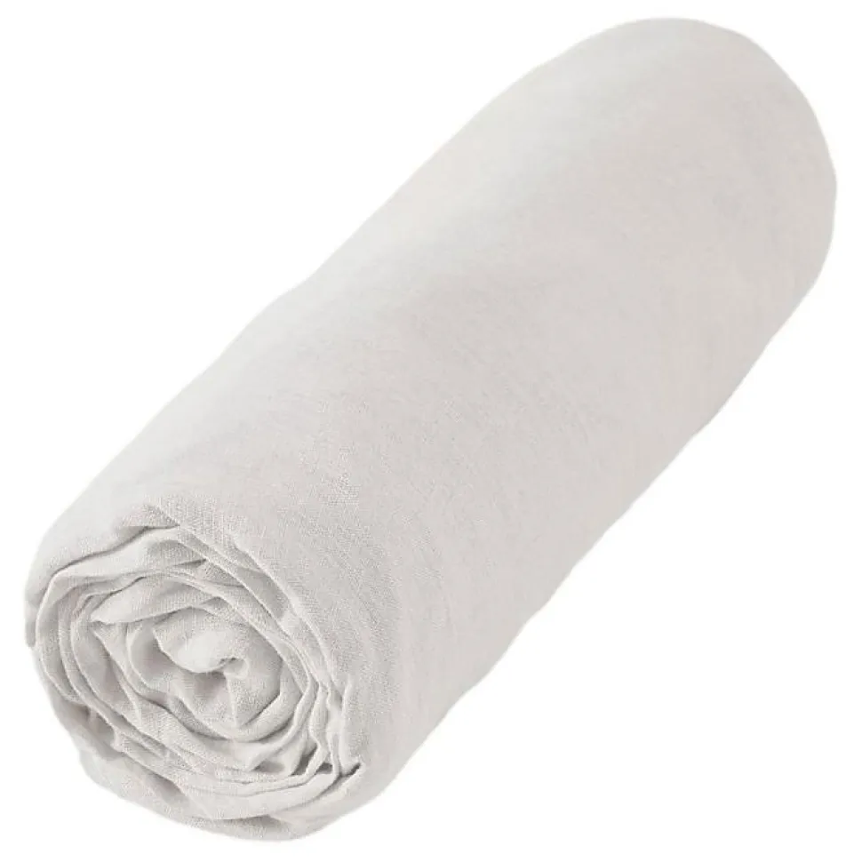 Drap housse "Soline" toutes dimensions Lin lavé - Soline Craie - 180 x 200 cm bonnet de 30 cm