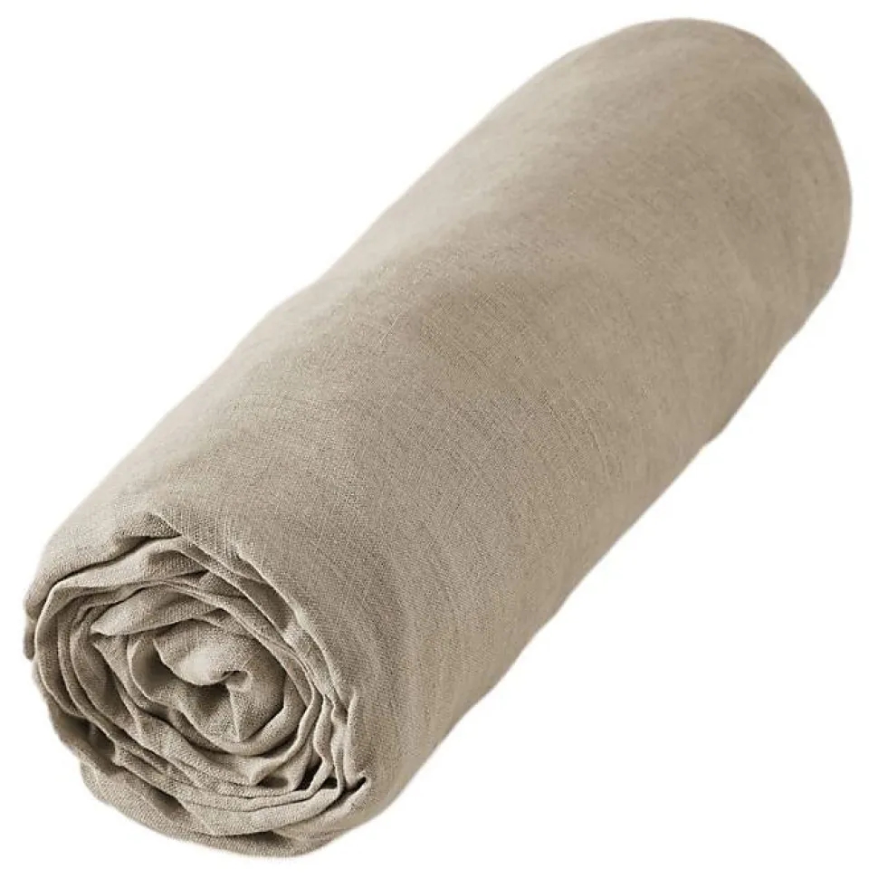 Drap housse "Soline" toutes dimensions Lin lavé - Soline Sable - 180 x 200 cm bonnet de 30 cm