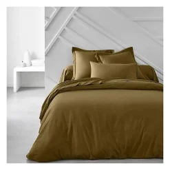 Drap housse TODAY Essential - 140 x 200+30 cm - 2 personnes - 100% Coton uni - Bronze