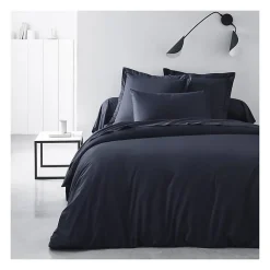 Drap housse TODAY Essential - 140 x 200+30 cm - 2 personnes - 100% Coton uni - Navy