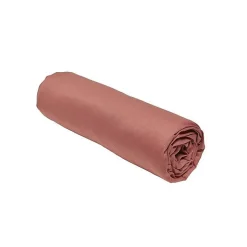Drap housse TODAY Essential - 160 x 200+30 cm - 2 personnes - 100% Coton uni - Terracotta