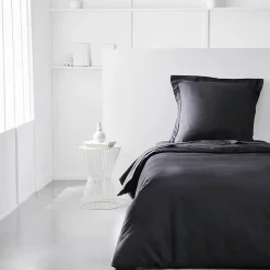 Drap housse TODAY Essential - 90 x 190 cm - 1 personne - 100% Coton uni - Fusain