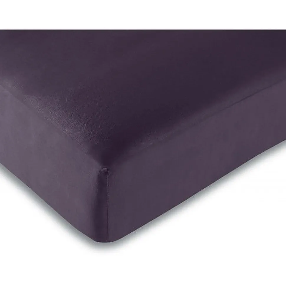 Drap housse toutes dimensions 100% Coton/57 fils/cm² - Prune - 180 x 200 cm