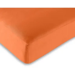 Drap housse toutes dimensions 100% Coton/57 fils/cm² - Orange - 180 x 200 cm