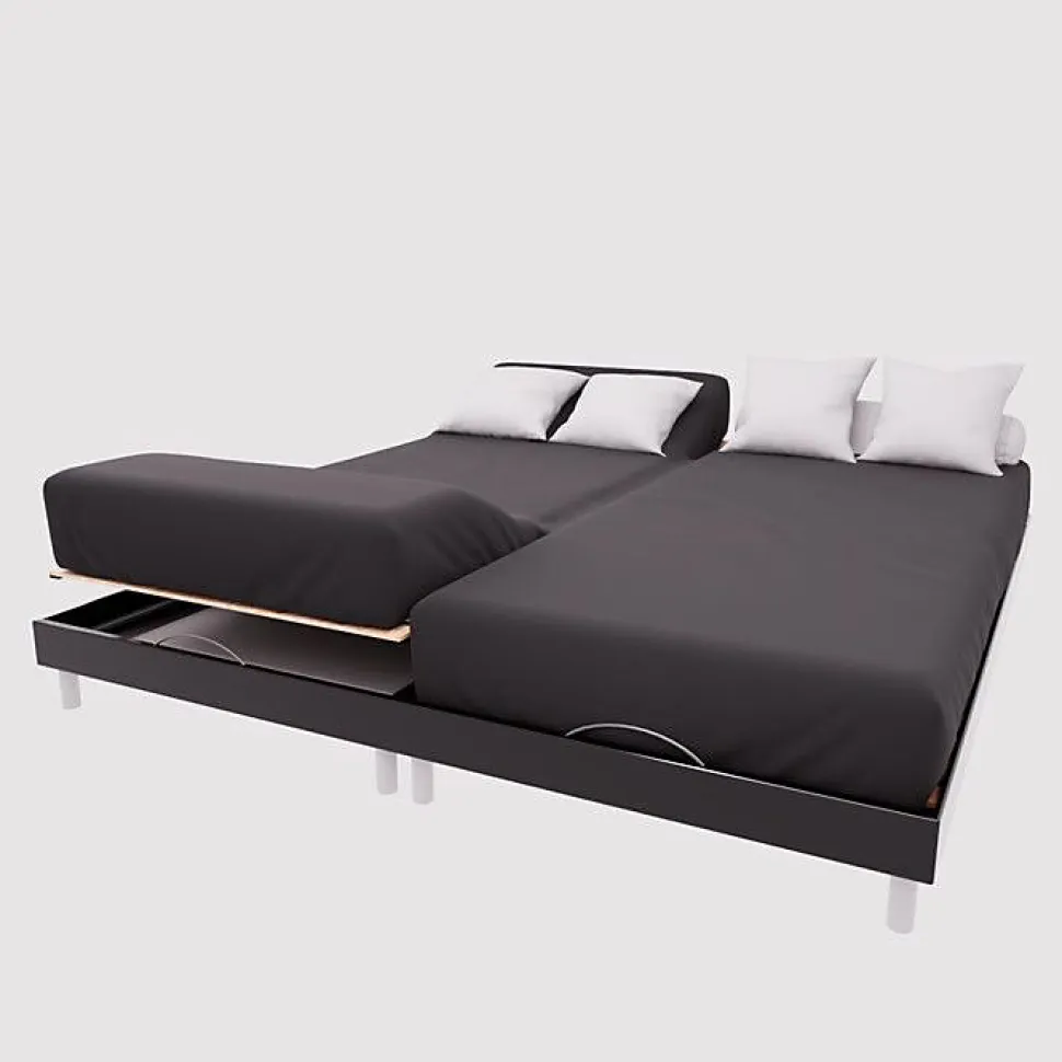 Drap housse TPR en coton 57 fils 2x80x200 cm UNI noir, par Soleil d'Ocre